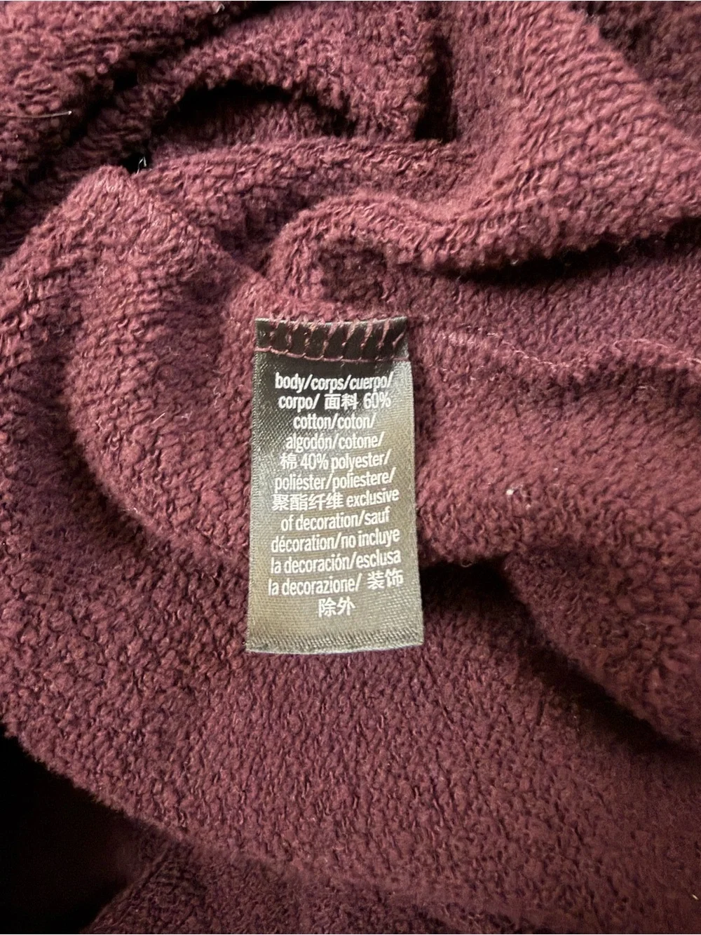 Victoria Sport Cowl Neck 3/4 Sleeve Sweatshirt – Burgundy